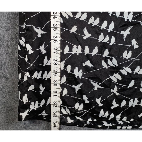 Anthropologie Tulle Dress Birds On A Wire Small Short Sleeve Black White Print - Picture 7 of 10